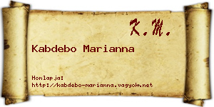 Kabdebo Marianna névjegykártya